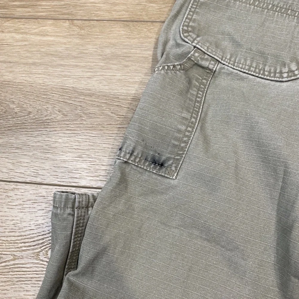 Wrangler RIGGS Workwear Carpenter Pants Distressed Utility Khaki 33x30‎
